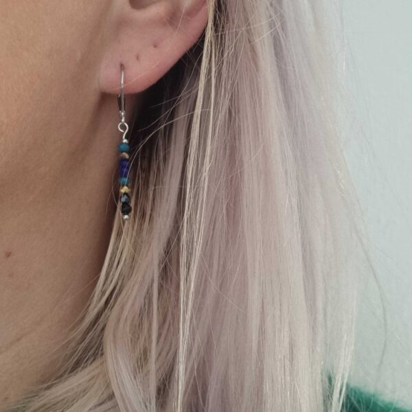 Oorhangers blauw facetkraaltjes 2mm