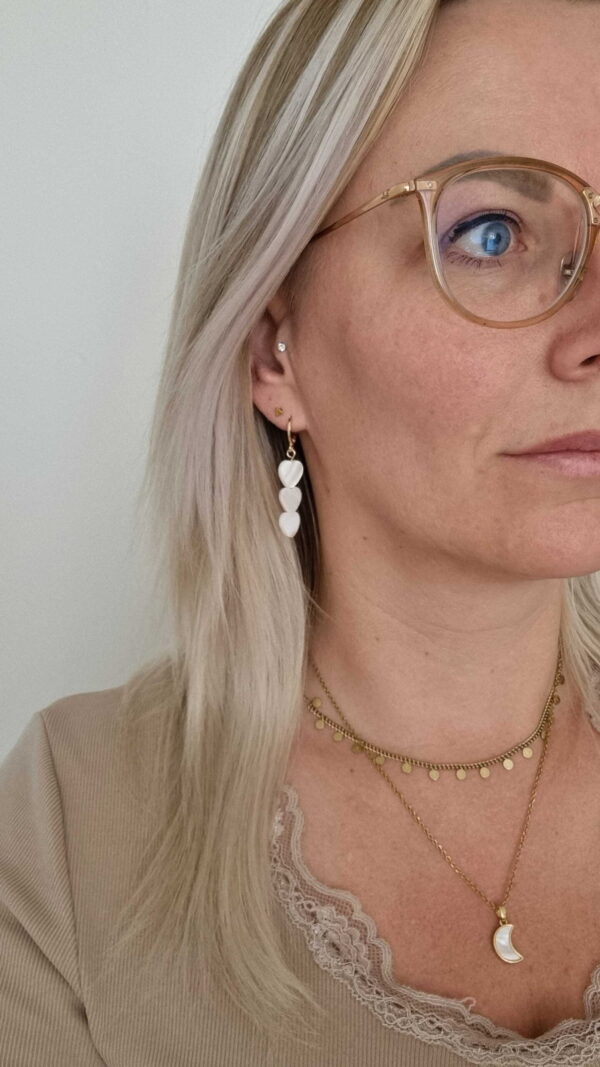 Oorbellen hartjes goud wit