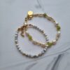 Armbanden set parel goud groen