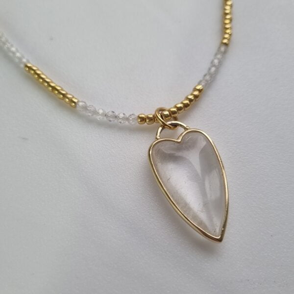 Ketting bergkristal goud