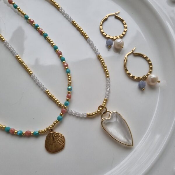 Ketting bergkristal hart