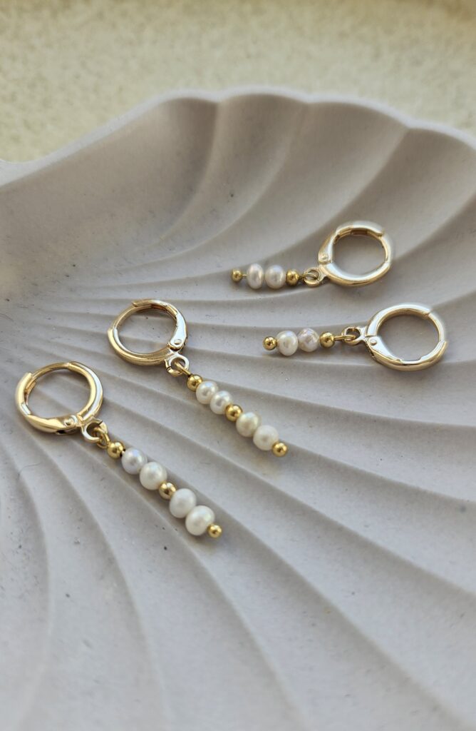 oorbellen met pareltjes goud