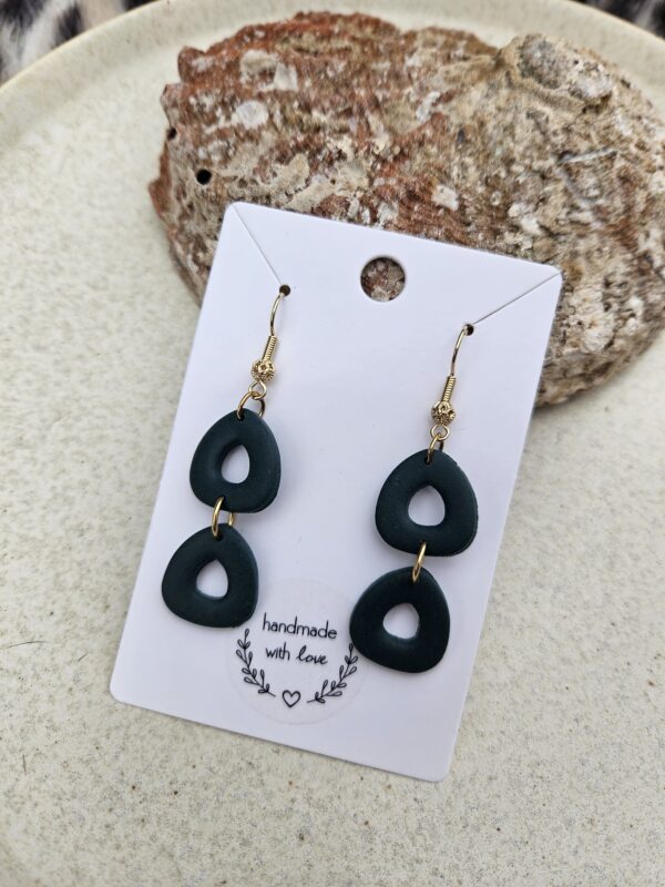 Oorbellen donker groen goud Oorbellen donker groen goud