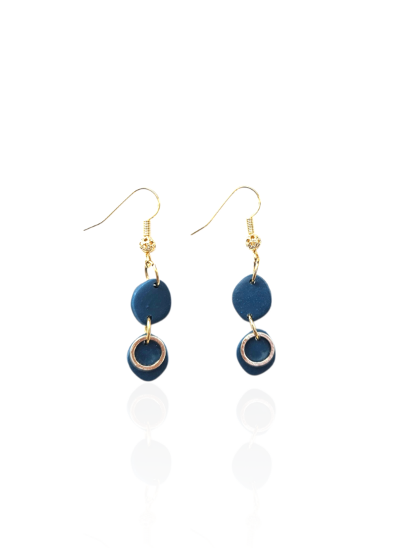 Oorbellen blauw goud hangers